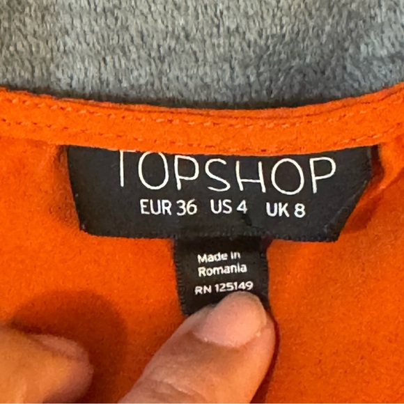 Topshop Orange Wrap Blouse with Tie Front and V-Neckline
#1088 - Picture 5 of 8